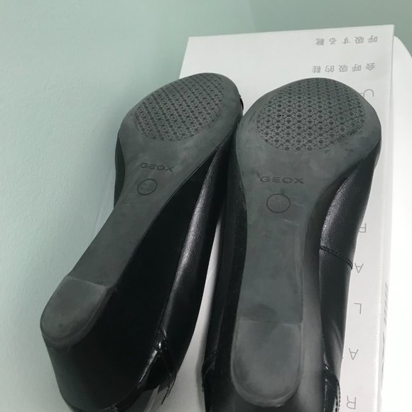 Black Leather Wedges - GEOX (used twice!) - Picture 3 of 4